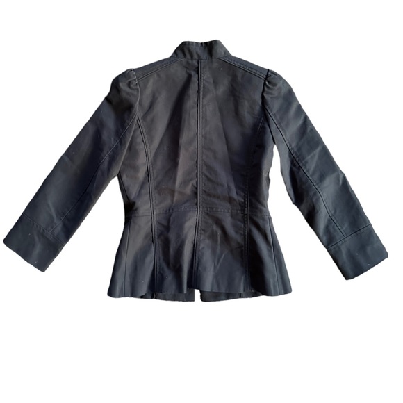 Mango Womens Size Small Double Breasted Military Jacket Blazer Black - Picture 2 of 6